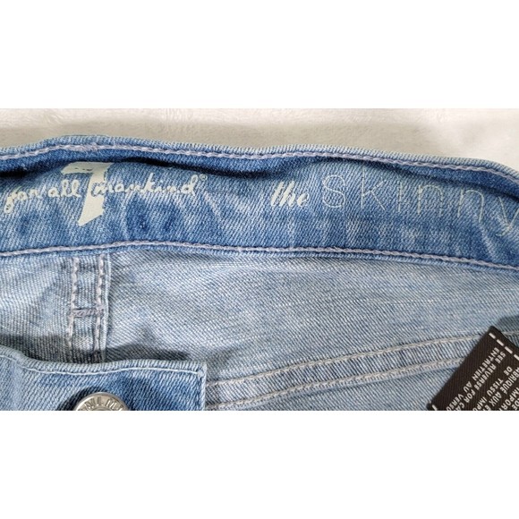 7 For ALL Mankind The Skinny Jeans Size 27 Ancient Pyramid Laser Aztec Print - Picture 8 of 16